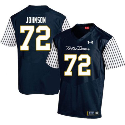 Notre Dame Fighting Irish Men's Caleb Johnson #72 Navy Under Armour Alternate Authentic Stitched College NCAA Football Jersey TNI3399IM